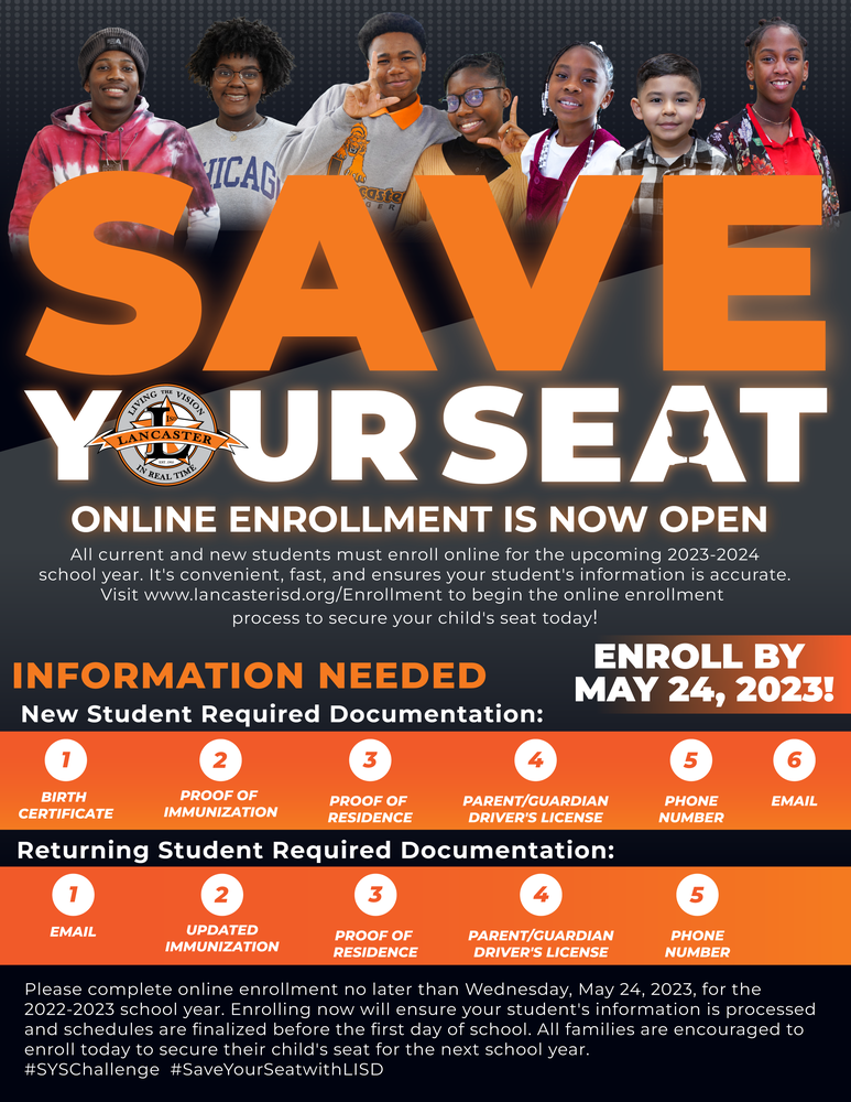 Lancaster ISD Online Enrollment is Now Open Houston Elementary