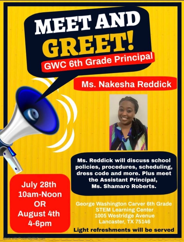 gwc 6th grade principal meet and greet flyer